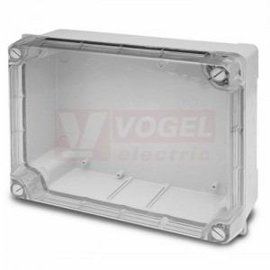 Krabice AcquaBox 3045 IP55 povrchová/průhl.víko na šrouby, v320xš250xh135mm, hladké boky, barva šedá, IK08, materiál ABS