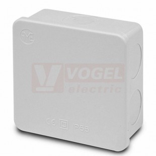 Krabice AcquaBox 3062 IP55, nástěnná, plné víko naklapávací, hladké boky, v90xš90xh42mm, barva šedá, IK08, materiál ABS