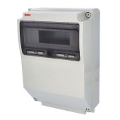 Rozvodnice zásuvková 12M IP65 1ř (AcquaCOMBI 3959), nástěnná, průhl.dvířka, všh 330x330x155mm,vč.svorkovnicí PE/N, s prostorem pro umístění zásuvek a ovládacích přístrojů