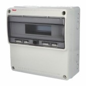 Rozvodnice zásuvková 16M IP65 1ř (AcquaCOMBI 3974), nástěnná, průhl.dvířka, všh 330x330x150mm,vč.svorkovnicí PE/N, s prostorem pro umístění zásuvek a ovládacích přístrojů