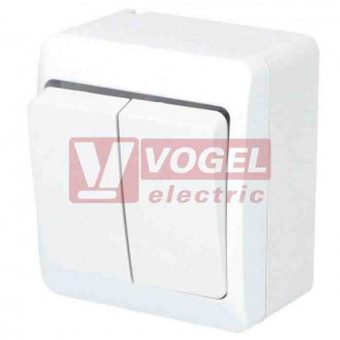 Spínač IP44 2  5333-02 Spínač dvoupólový č.2 IP44 GALATEA, barva bílá
