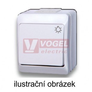 Spínač IP44 1/0  5337-02 Tlačítko symbol "zvonek" č.1/0 IP44 GALATEA, barva bílá