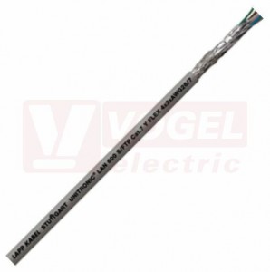 ETHERLINE LAN FLEX  600 S/FTP Cat.7 Y 4x2x26/7AWG kabel datový, vhodný pro patch kabely, flexibilní, snadná instalace ve stísněném prostoru, šedý (RAL7035), vnější plášť z PVC, stínění párů AL kašír. plast.folií, celkové stínění CU opletem (2170144)