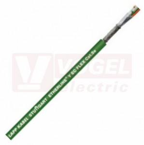 ETHERLINE Y EC FLEX Cat.5e 1x4x26/7AWG kabel datový, flexibilní použití, dvojité stínění CU opletem a AL kompozitní folií, zelený vnější plášť z PVC (2170430)