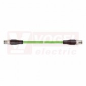 IE-PNA-5-M12D-S-1-Y-2-22-1-M12D-S patch kabel, Profinet typ A, Cat.5, konektor 2x M12/4-pin/vidlice/přímý/kód-D, zelená (RAL6018), celkové stínění měděným opletem a hliníkem kašírovanou plast.folií, pr. 6,5mm, UL/CSA (CMG), délka 1m (2171001)