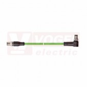 IE-PNA-5-M12D-A-5-Y-2-22-1-M12D-S patch kabel, Profinet typ A, Cat.5, M12/4-pin/vidlice/úhlový/kód-D + M12/4-pin/vidlice/přímý/kód-D, zelená (RAL6018), celkové stínění měděným opletem a hliníkem kašírovanou plast.folií, UL/CSA (CMG), délka 5m (2171016)