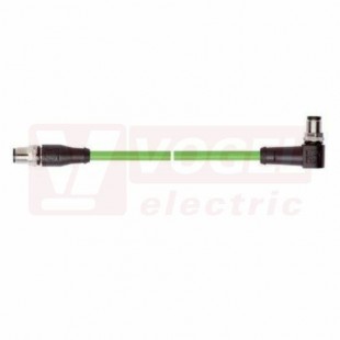 IE-PNC-5-M12D-A-5-P-2-22-FD-M12D-S pacht kabel, ETHERLINE PN FD Cat.5, typ C, M12/4-pin/úhlový/vidlice/kód-D + M12/4-pin/přímý/vidlice/kód-D, PUR, zelená (RAL6018), UL/CSA (CMX), stínění měd.opletem, hliník.kašír.pl.folií, dél. 5m (2171064)