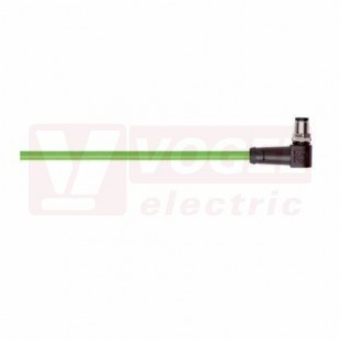 IE-PNC-5-M12D-A-3-P-2-22-FD-OE pacht kabel, ETHERLINE PN FD Cat.5, typ C, M12/4-pin/úhlový/vidlice/kód-D + volný konec kabelu, PUR, zelená (RAL6018), UL/CSA (CMX), stínění měd.opletem, hliník.kašír.pl.folií, dél. 3m (2171069)