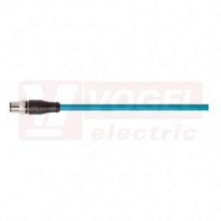 IE-5-M12D-S-1-H-2-26-7-OE, Cat.5e, patch kabel, modrý (RAL5021), bezhalogenový, M12/4-pin/přímý/vidlice/kód-D + volný konec kabelu, IP20, délka 1m (2171079)