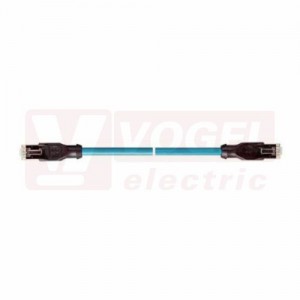 IE-5-RJ45-1-H-2-26-7-RJ45 patch kabel, Cat.5e, modrý (RAL5021), bezhalogenový, 2xRJ45 přímý, IP20, AL kašír.plast.folie/Cu oplet, délka 1m (2171091)