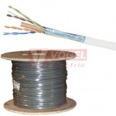 FTP kabel Cat.6  4x2x0,5 drát, stíněný Al folie, Datacom 1205, šedý pro vnitřní použití