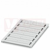 UCT-TM 3,5 štítek pro značení svorek, bez potisku, bílé, montáž aretací, š 3,5mm, popis.pole 2,95x10,5mm, (1 karta = 102ks) (1 balení = 10 karet) (0829484)
