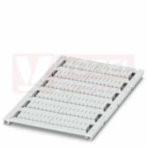 UCT-TM 3,5 štítek pro značení svorek, bez potisku, bílé, montáž aretací, š 3,5mm, popis.pole 2,95x10,5mm, (1 karta = 102ks) (1 balení = 10 karet) (0829484)