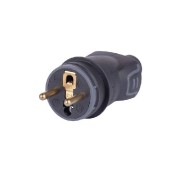050445  Vidlice gumová, 16A/250V, IP44, černá, max 2,5 mm2 (A9820.1)