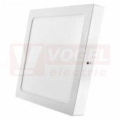 Svítidlo LED přisazené  24W 220-240V, čtvercové bílé, neutrální bílá, 1500lm, 4000K, IP20, úhel vyzařování 120°, tělo hliník, plast. difuzor mléčný, rozměr 300x300x40mm, náhrada za žárovku 125W (ZM6151)