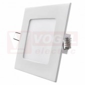 Svítidlo LED podhledové  6W LED 220-240V, čtvercové 120x120mm, vestavné bílé, neutrální bílá, 450lm, 4000K, IP20, tělo hliník, úhel vyzař. 120°, difuzor plast mléčný, montážní otvor 102 mm, rozměr 120x120x21mm, náhrada za žárovku 40W (ZD2122)