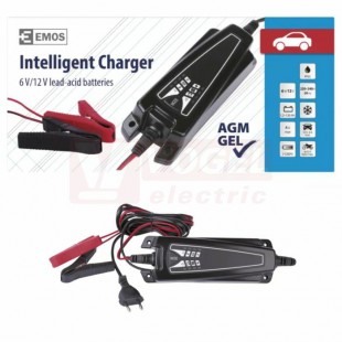 Nabíječka Autobaterií  6/12V 4A EE04A, LED, IP65, nabíjení 6V (1,2Ah-14Ah), 12V (1,2Ah-120Ah), nabíjecí kabel 1,8m je ukončený svorkami (N1014)