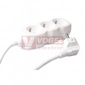 Prodlužovák  3 zás.  5m EMOS (P0315R) bílý 250VAC/16A, kabel PVC 3x1,5mm2, dětské clonky, 2x otvor pro montáž na zeď