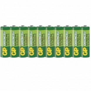 Baterie  1,50 V R6  tužková zinkochloridová, GP shrink/10ks GP-15G GREENCELL-EXTRA HEAVY DUTY Zn-C (B1220K)