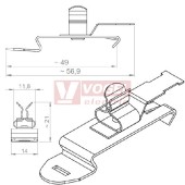 SFZ/SKL 3-6 stínící spona s úzkou patkou na DIN-lištu, s držákem pro vázací pásek pro odlehčení v tahu (36855)