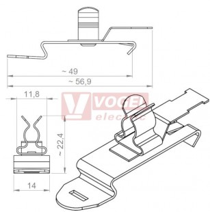 SFZ/SKL 6-8 stínící spona s úzkou patkou na DIN-lištu, s držákem pro vázací pásek pro odlehčení v tahu (36860)