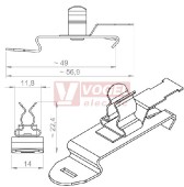 SFZ/SKL 6-8 stínící spona s úzkou patkou na DIN-lištu, s držákem pro vázací pásek pro odlehčení v tahu (36860)