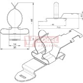 SFZ/SKL 23-29 stínící spona s úzkou patkou na DIN-lištu, s držákem pro vázací pásek pro odlehčení v tahu (36880)