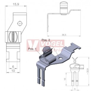 STFZ2/SKL dvojitá patka do svorkovnice, Pos 1. SKL 1,5-3, Pos 2. neosazená,    (37505.10)
