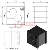 KT 2/8 průchodková vložka 2x pr.8mm, malá, černá (39918)