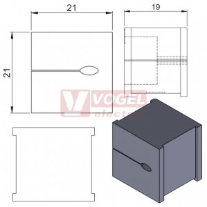 KT tele insert průchodková vložka, malá, šedá  (39929)