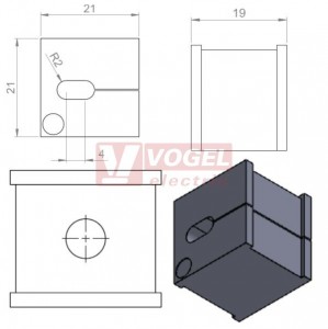 KT oval insert průchodková vložka, malá, šedá  (39930)