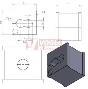 KT S1 insert průchodková vložka, malá, šedá  (39931)