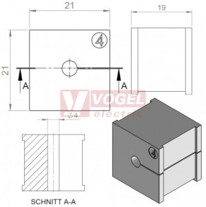 KT  4 průchodková vložka 4-5mm, malá, šedá  (41204)