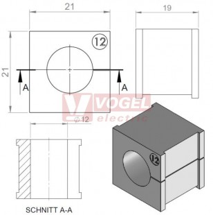 KT 12 průchodková vložka 12-13mm, malá, šedá  (41212)