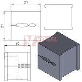 KT Tele2 - RJ10 / RJ45 průchodková vložka, malá, šedá  (41258)