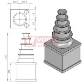 KT-DPF-A průchodková vložka pyramidová, malá, šedá, rozsah průměrů 3-12mm (41260)