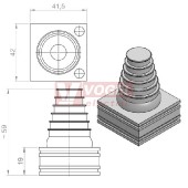 KT-DPF-C průchodková vložka pyramidová, velká, šedá (41262)