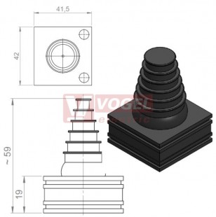 KT-DPF-B průchodková vložka pyramidová, velká, černá (41361)