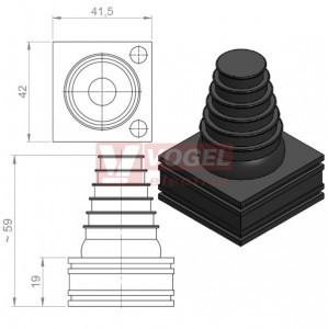 KT-DPF-C průchodková vložka pyramidová, velká, černá (41362)