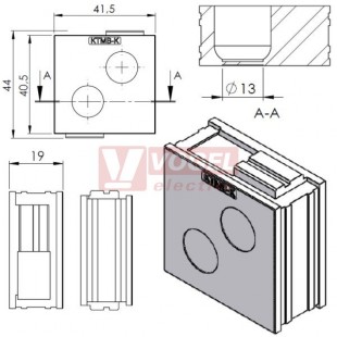 KTMB-K 2 × 13-18 mm flexibilní průchodková vložka, velká, šedá (41480)