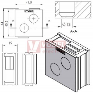 KTMB-K 2 × 13-18 mm flexibilní průchodková vložka, velká, šedá (41480)