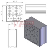 DT1 průchodková vložka propichovací 12x pr.6,5 + 2x pr.12,2mm, velká, šedá (41500)