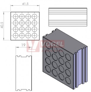 DT2 průchodková vložka propichovací 16x pr.7,1mm, velká, šedá (41510)