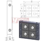 KEL 16/4-MT průchodkový rámeček, černý, IP54, 4x velká vložka (vložky se objednávají samostatně) (42143)