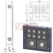 KEL 16/10-MT průchodkový rámeček s nerez šrouby V2A, černý, IP54, 8x malá a 2x velká vložka (vložky se objednávají samostatně) (42144.200)