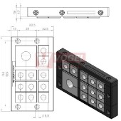 KEL 24/12-E průchodkový rámeček, černý, IP54, 11x malá a 1x velká vložka (vložky se objednávají samostatně) (42208)