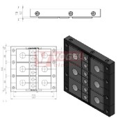 KEL 24/12-2MT průchodkový rámeček, černý, IP54, 6x malá a 6x velká vložka (vložky se objednávají samostatně) (42223)