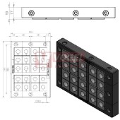 KEL 24/20 MT průchodkový rámeček, černý, IP54, 20x malá vložka (vložky se objednávají samostatně) (42232)