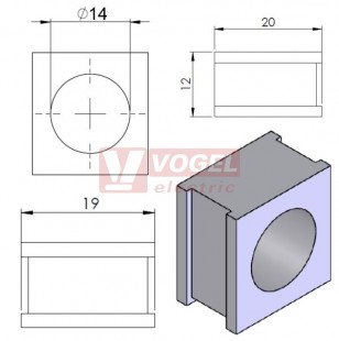 QT 14 průchodková vložka 14-15mm, šedá (42514)