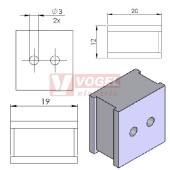 QT 2/3 průchodková vložka 2x pr.3mm, šedá (42566)